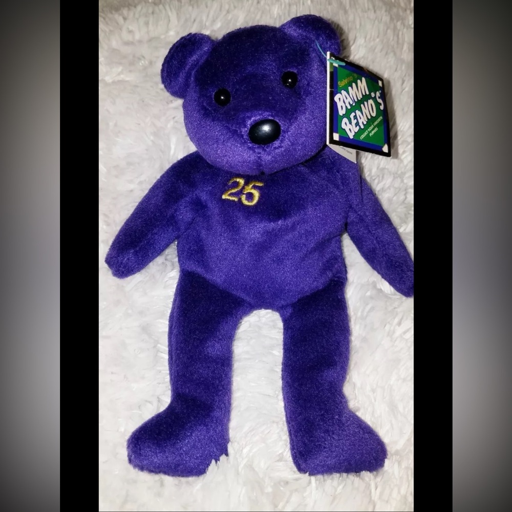 Vintage Mark McGwire Baseball Collectible Plush Bean Bear Purple Bamm Be…